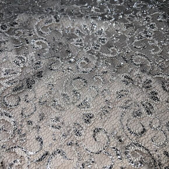 Calvin Klein Formal Dress Size 4 Champagne Lace One Shoulder Side Ruching Prom - Picture 11 of 14